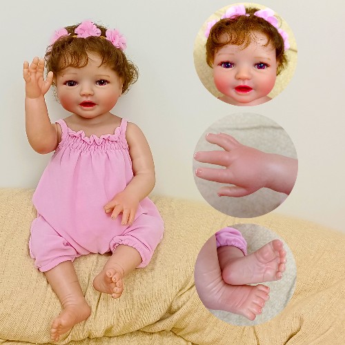 18 INCHES (50CM) REBORN DOLL, LOTUS ROOT POWDER, SUSPENDER WREATH, HEADDRESS, VINYL EUROPEAN AND AME